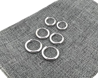 Endless Small Hoops 925 Sterling Silver Hoop Earrings 10 mm, 12 mm, or 14 mm Hoop Earrings Unisex Hoops Dainty Jewelry
