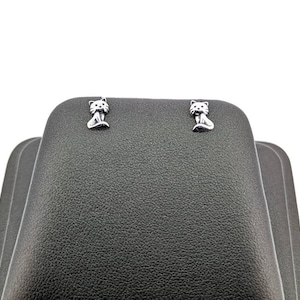Sterling Silver Kitty Cat Stud Earrings: Dainty Pet Jewelry