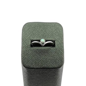 Dainty Simulated White Opal Sterling Silver Ring