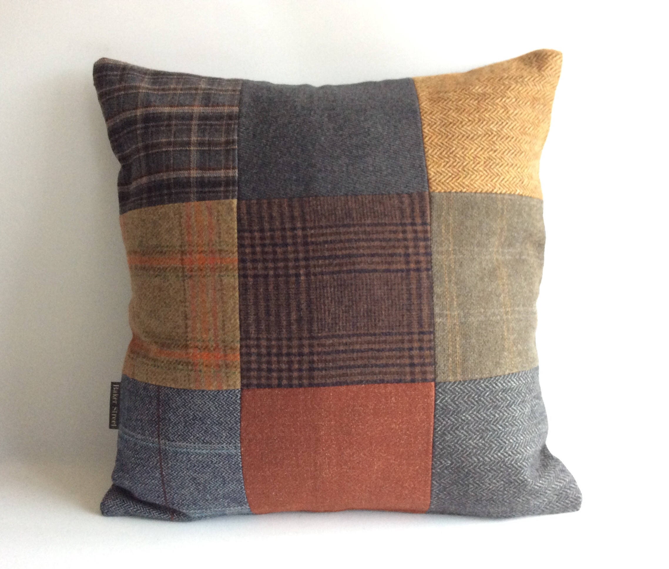 Tweed cushion cover 40 x 40 patchwork matching tweed wool Etsy