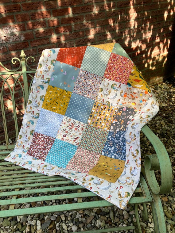 Patchwork Decke, Babydecke, handgemacht, Überwurf, upcycled