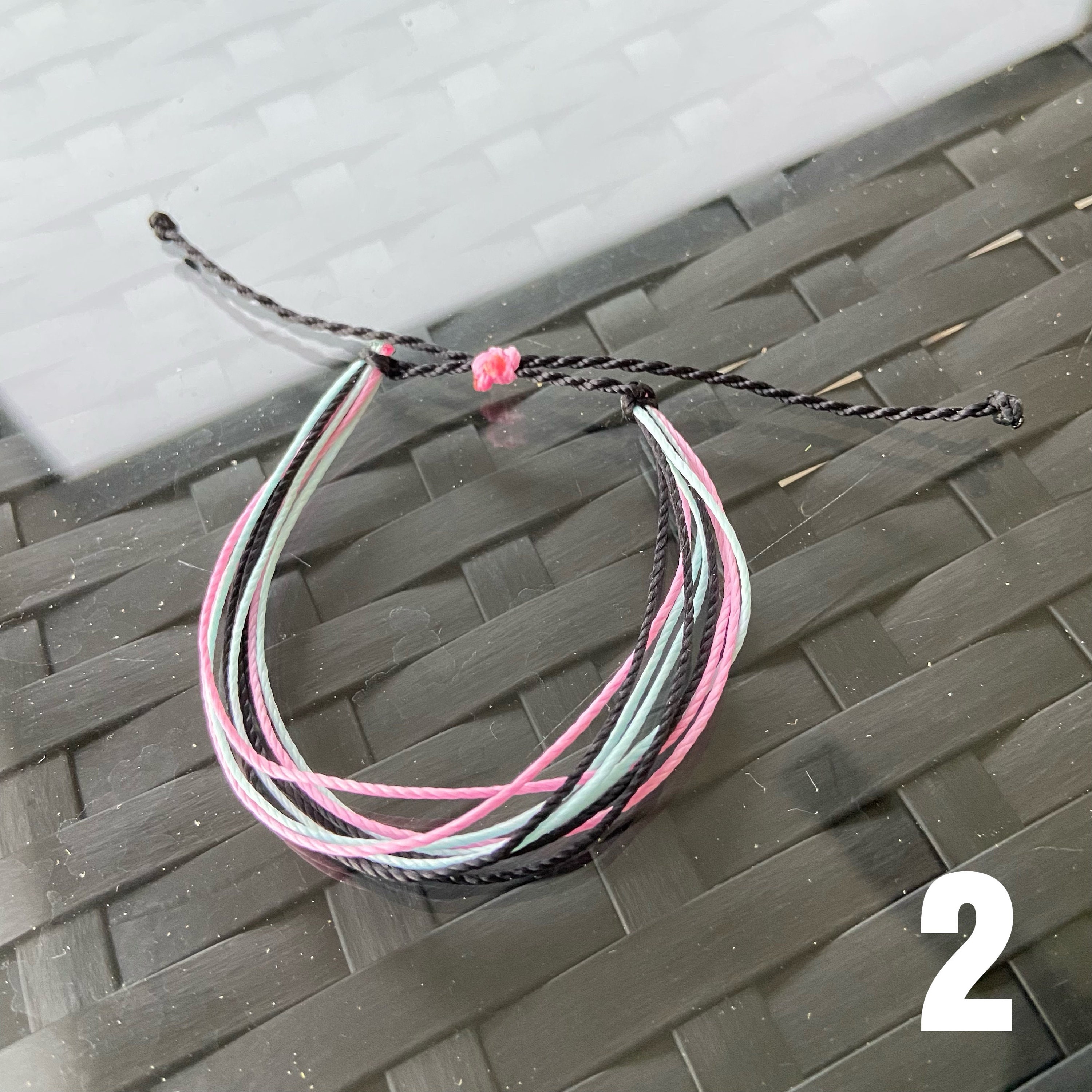 Multicolor Wax String Bracelets Adjustable Waterproof Etsy