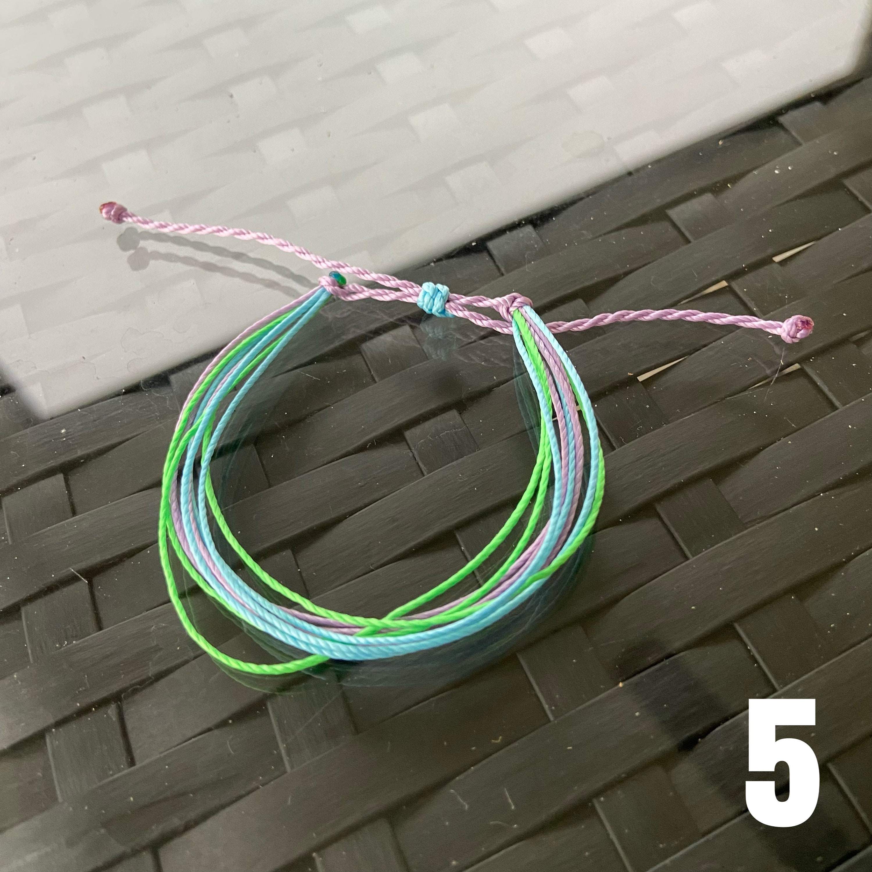 Multicolor Wax String Bracelets Adjustable Waterproof Etsy