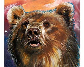 5x7 Note Card Set - "Bear - Guardian of the West" - (4) Note Cards Included