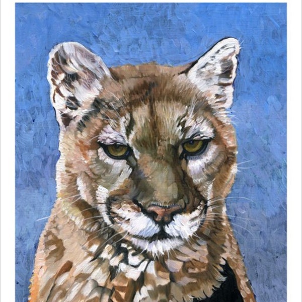 5x7 Note Card Set - "Mountain Lion - Guardian of the East" - (4) Note Cards Included