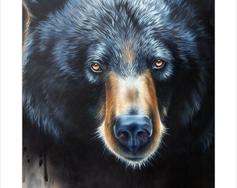 Black Bear Art Print - "Encounter" -by Artist- Sandi Baker