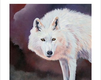 Wolf Totem Animal Print - "White Wolf" - Collectible Wildlife Art