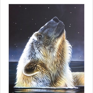 Polar Bear Art Print - "Nighstar" © Sandi Baker