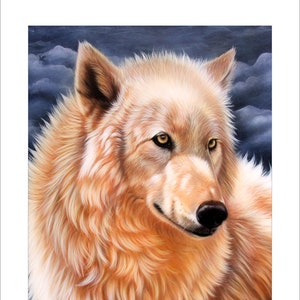 Wolf Art Print - &quot;Rainbow Warrior&quot; by Artist Sandi Baker