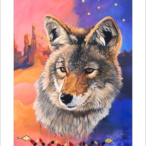 Impression d&#39;art Coyote the Trickster : Illustration de la faune (8 x 10)