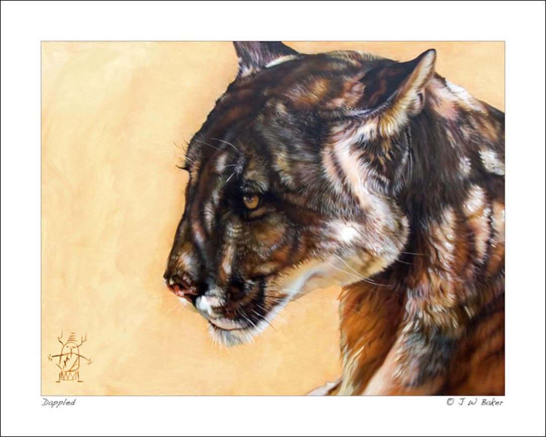 Mountain Lion Print - "dappled" - Art Reproduction - Etsy