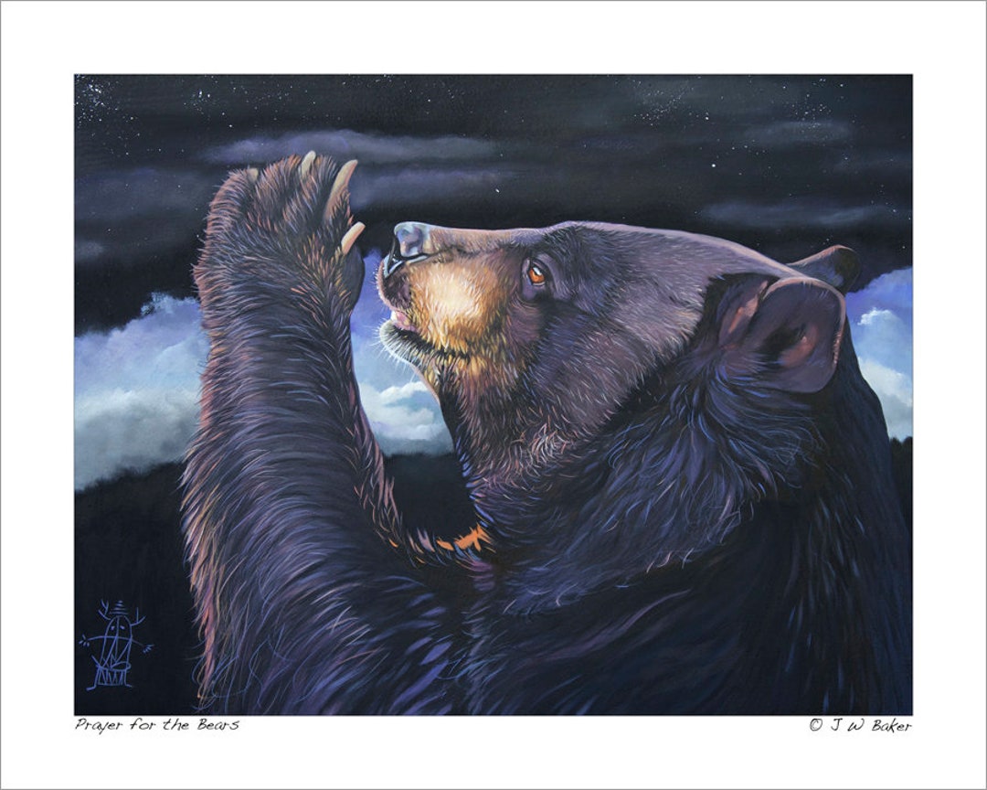 Inspirational Bear Art Print - Prayer for the Bears - Black Bear ...