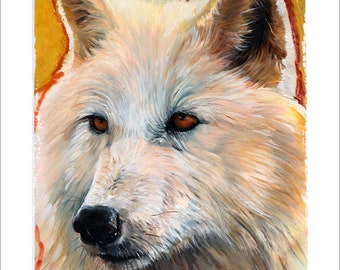 Collectible Print - "White Wolf - Guardian of the North" - Wildlife Art Reproduction