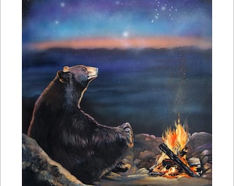 5x7 Note Card Set - &quot;How Grandfather Bear created the stars&quot; - (4) Note Cards Included