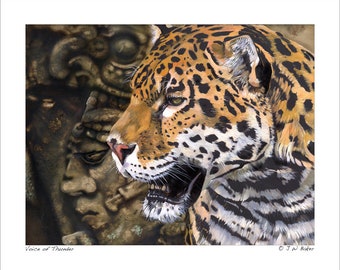 Jaguar Wildlife Art Print - “Voice of Thunder” - Exotic Big Cat Artwork Reproduction