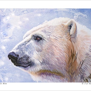 Polar Bear Art Print: &quot;Polar Blue&quot; Wildlife Illustration
