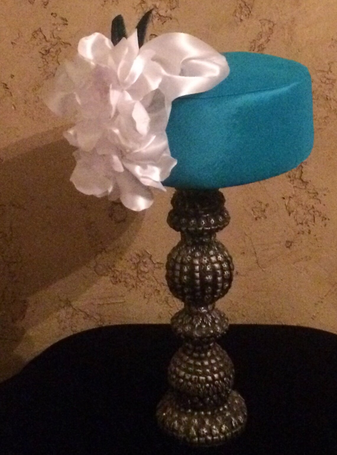 1960's Style Turquoise Blue Pillbox Hat Etsy