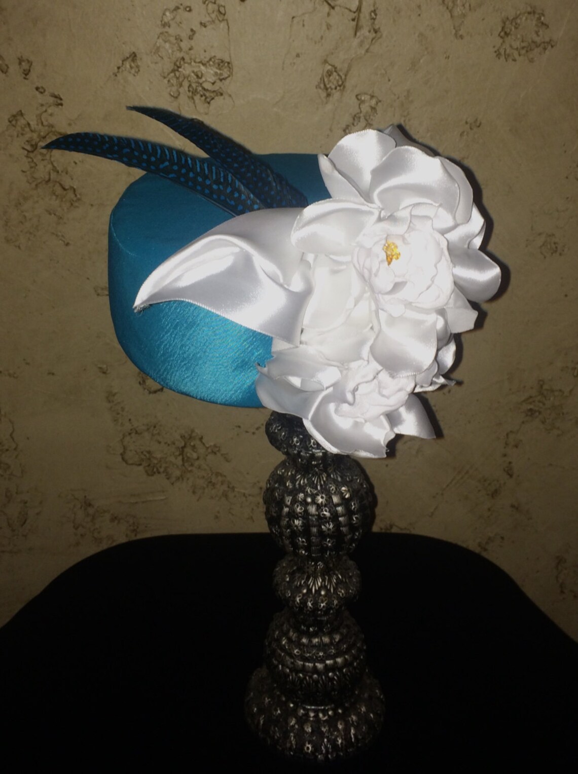 1960's Style Turquoise Blue Pillbox Hat Etsy