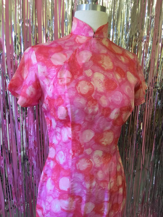 Pink High Neck Wiggle Dress
