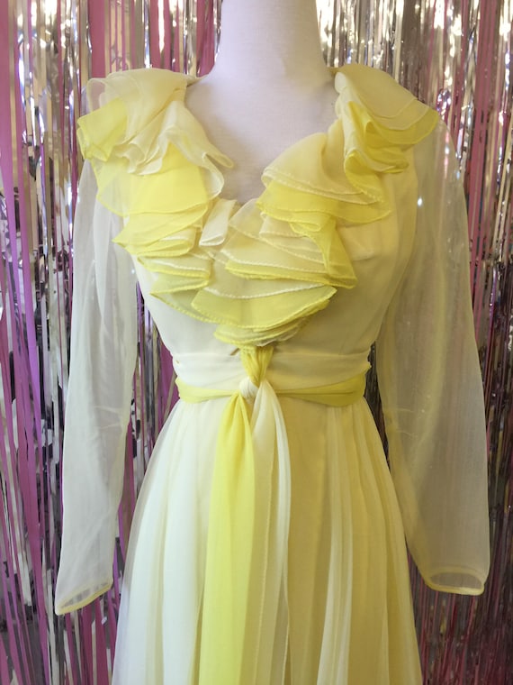 long yellow gown