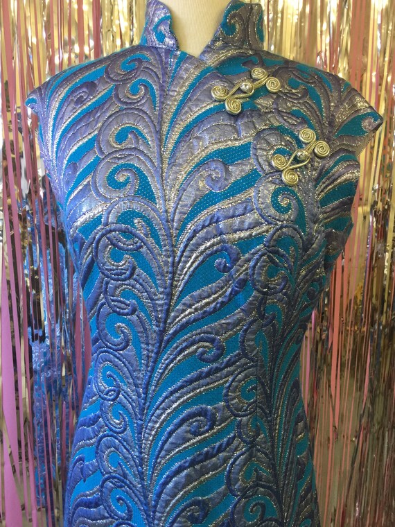 Psychadelic Blue Disco Wiggle Dress - image 1