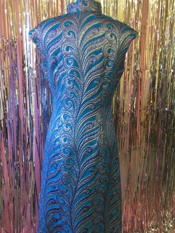 Psychadelic Blue Disco Wiggle Dress - image 3