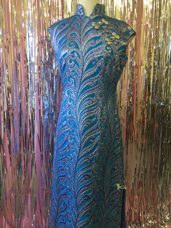 Psychadelic Blue Disco Wiggle Dress - image 2