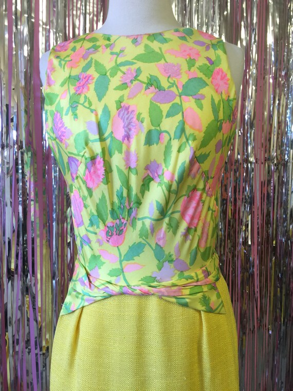 Yellow Floral working girl suit - image 3