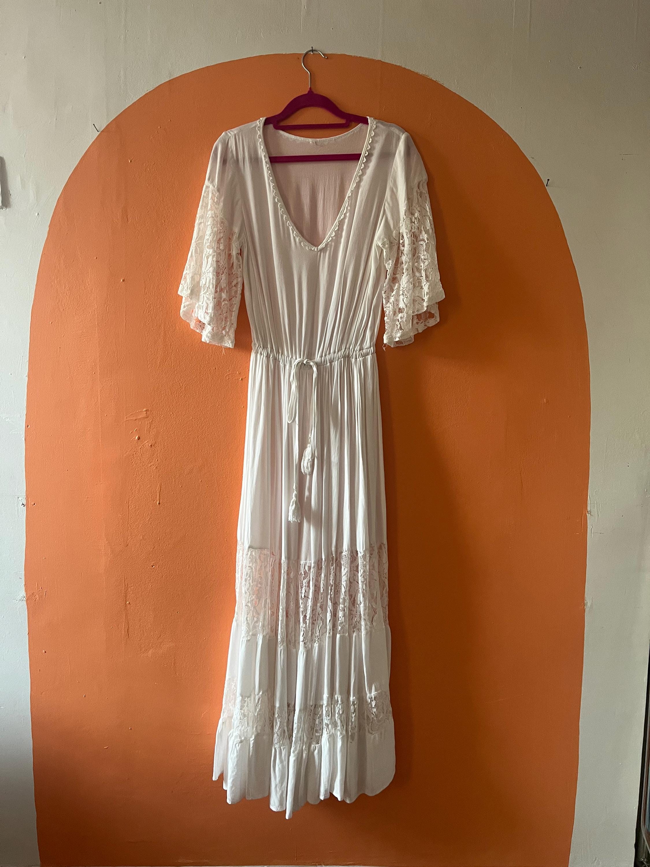 knee length dresses for ladies Santiago Cut-Out Ruffle Maxi Dress White– Selfie Leslie main image 1