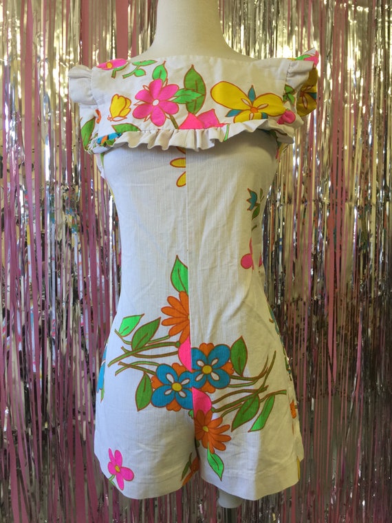 Precious Floral Beach Jumpsuit 1960s