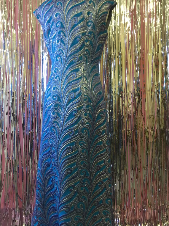 Psychadelic Blue Disco Wiggle Dress - image 4