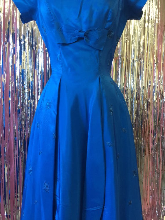 Royal Blue 1950's Bow Dress