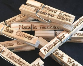 Custom Engraved Clothes Pegs personalised