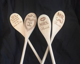 Wooden Spoon Wedding Favour Gift Custom made and Personalised