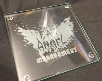 Custom Laser Engraved Glass Coasters