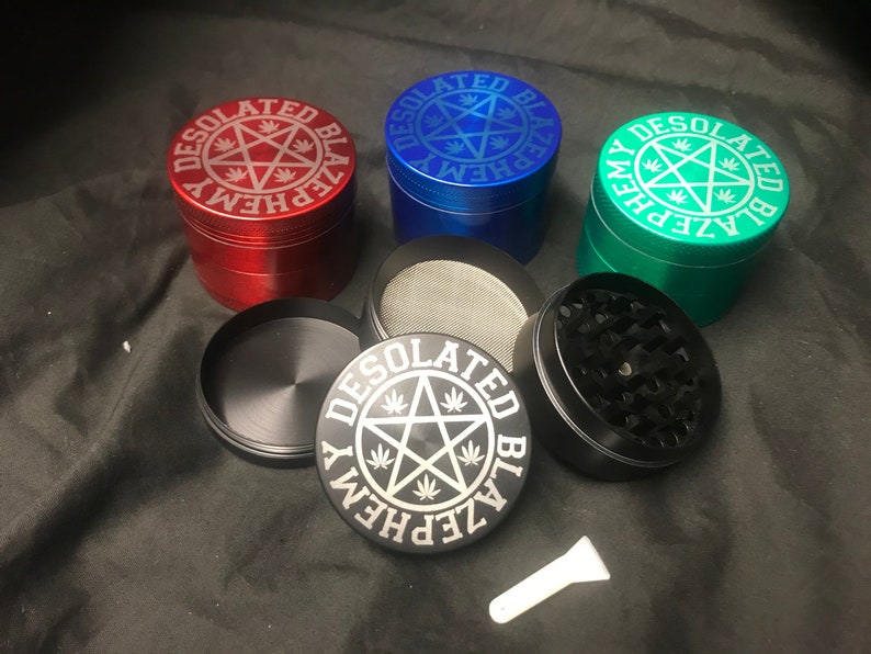 50mm laser engraved custom/personal herb grinder with your logo/design or message personalised image 3