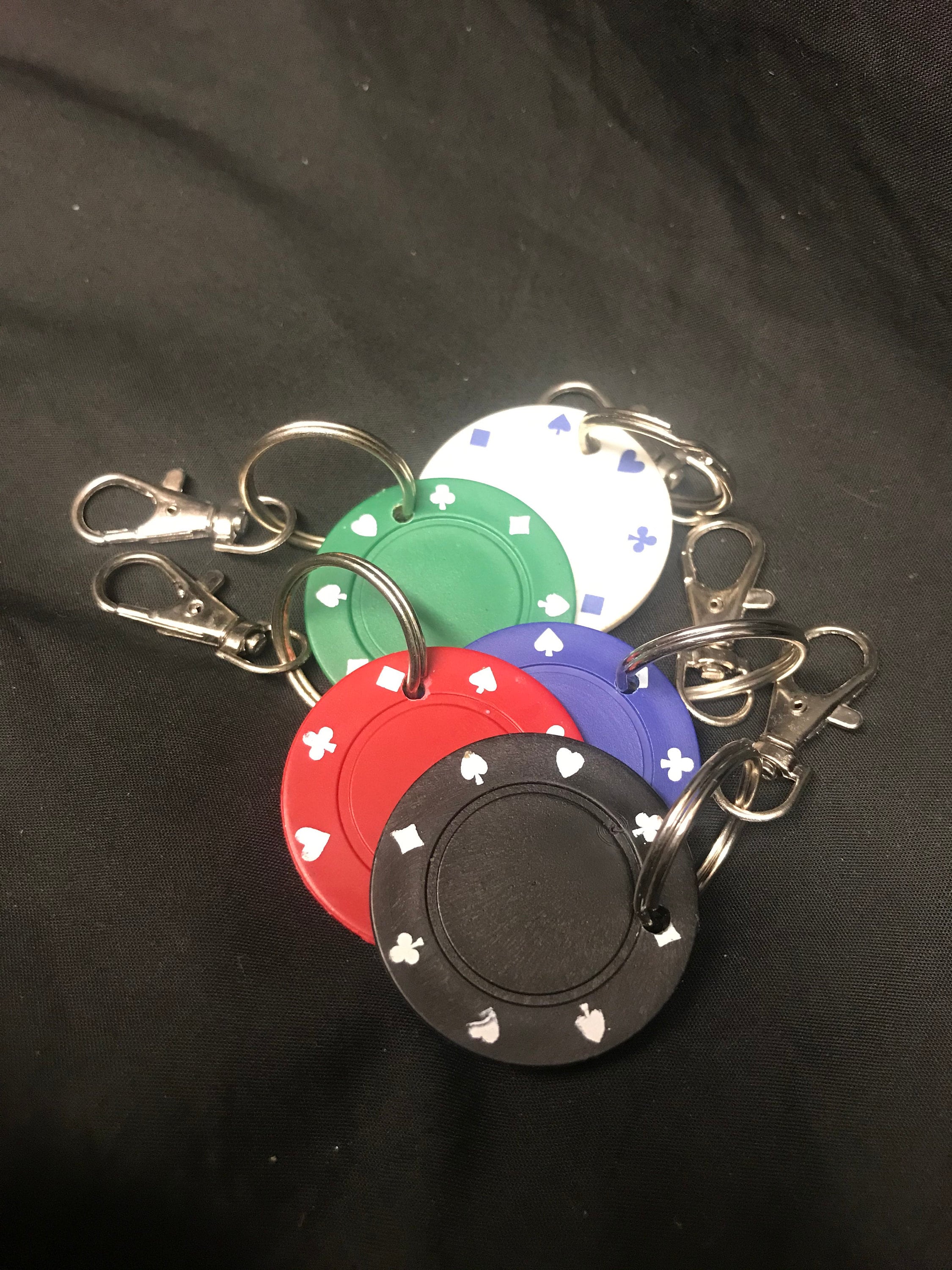 PERSONALISED Poker Chip Key Ring Etsy