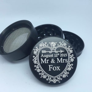 50mm laser engraved custom/personal herb grinder with your logo/design or message personalised image 6