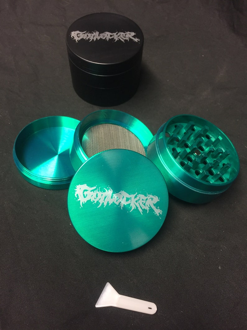 50mm laser engraved custom/personal herb grinder with your logo/design or message personalised Green