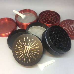 50mm laser engraved custom/personal herb grinder with your logo/design or message personalised image 2
