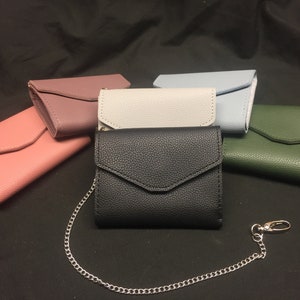 Cartera de cadena cuero grabado láser personalizado