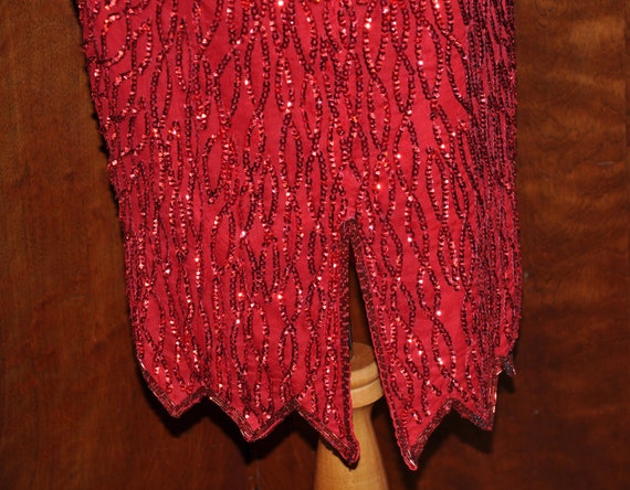 Vintage Laurence Kazar NY Red Beaded Gatsby Charl… - image 7
