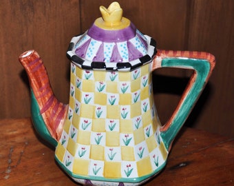 Vintage Bella Casa by Ganz Collectible Whimsical & Colorful Teapot