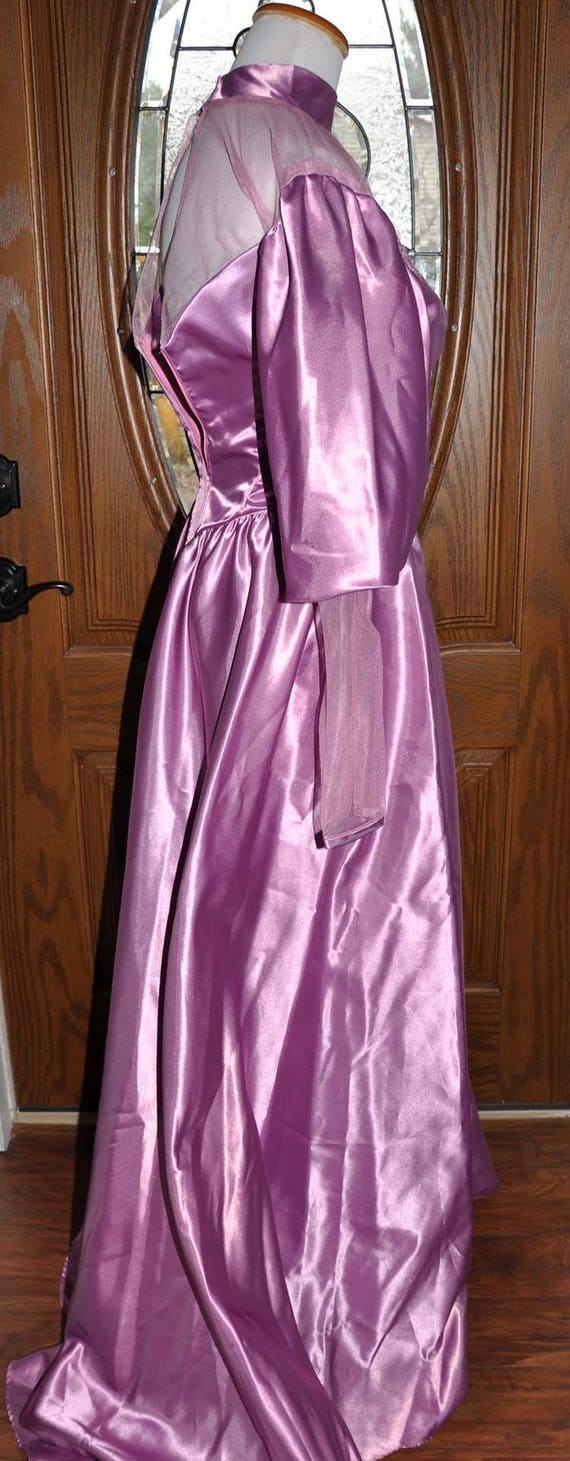 Vintage Mauve Downton Abbey Ball Gown & Shawl, Co… - image 4