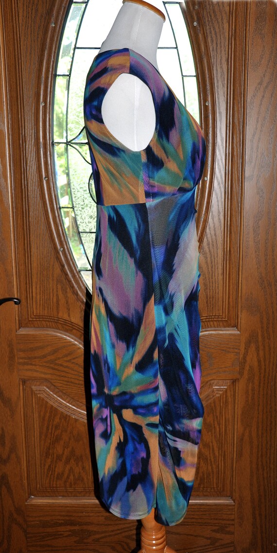 London Times Multi-Color V-Neck Knee Length Dress… - image 9