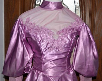 Vintage Mauve Downton Abbey Ball Gown & Shawl, Costume, Theater Gown, Downton Abbey, Mauve Full Length Gown
