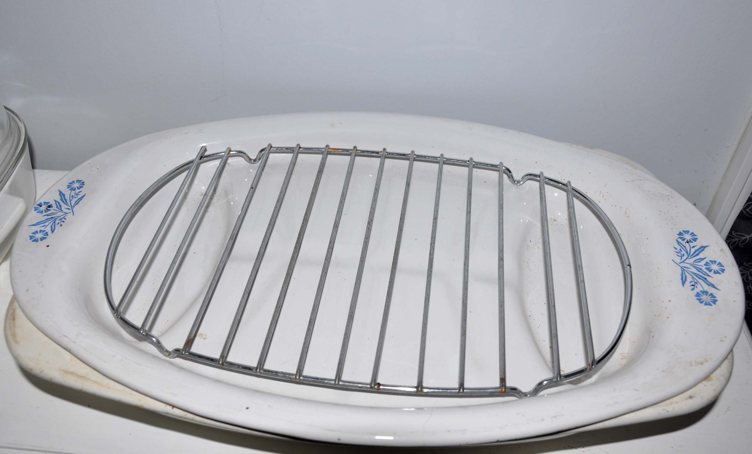 Corning Ware Cornflower Design 15 Inch Roaster Rectangular With Rack ...