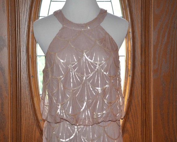 Sorella Vita Tortilla Tan Sleeveless Sequin Blouson Evening Gown, Light Tan  Formal Sequin Gown, Blouson Nude Evening Gown, Size 12 - Etsy