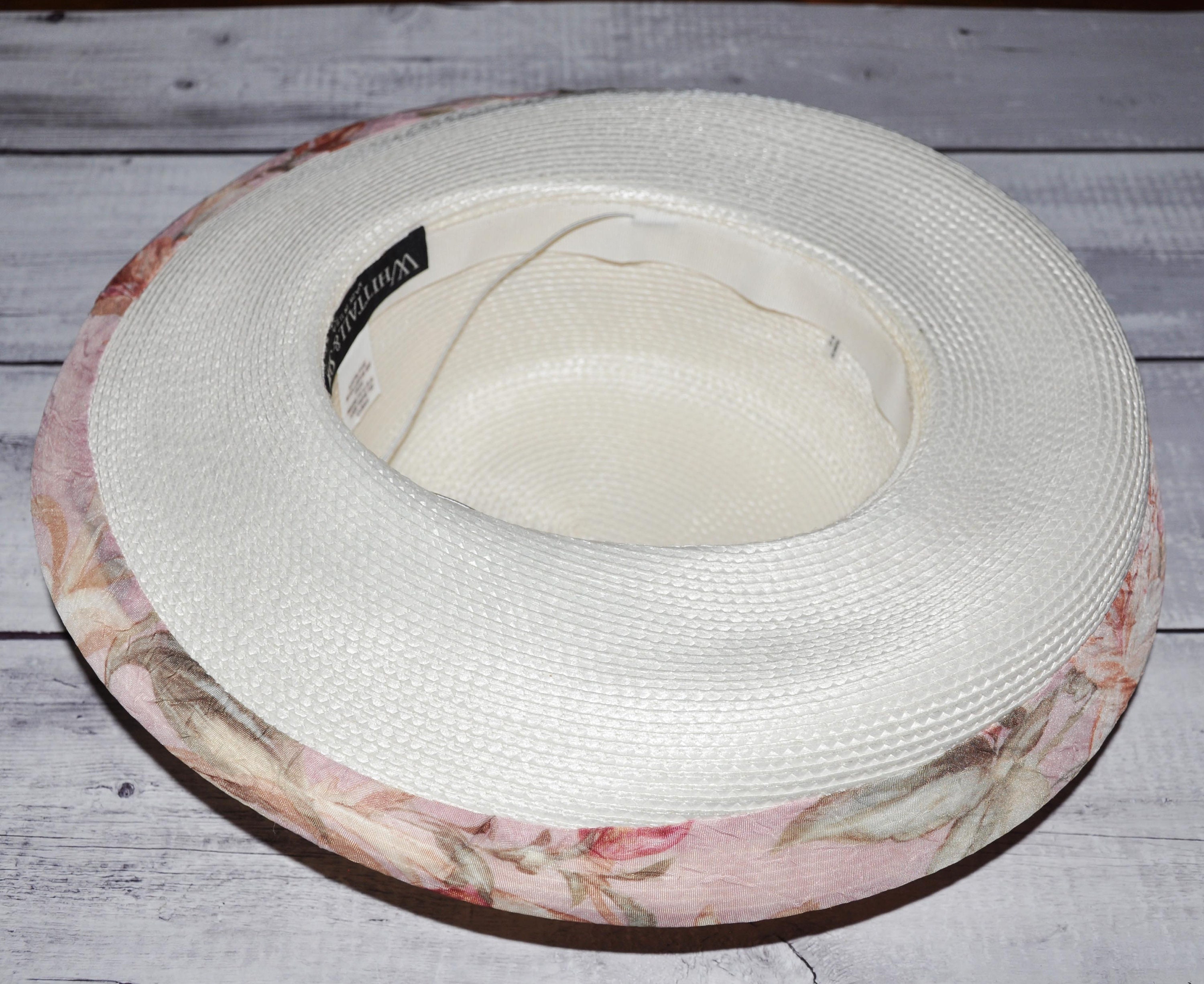 Whittall Shon Cream Wide Brimmed Straw Hat With A Gorgeous 