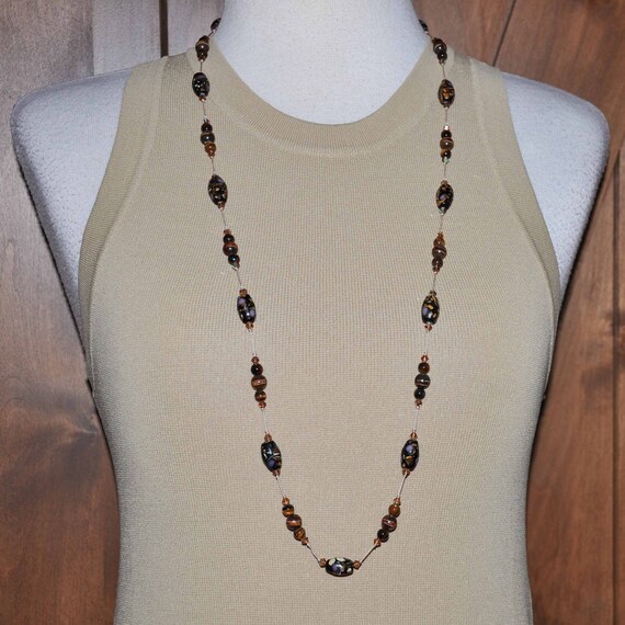 Handmade Necklace Handknotted Necklace Long Beaded Necklace